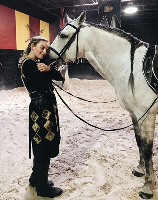 girl hug a horse